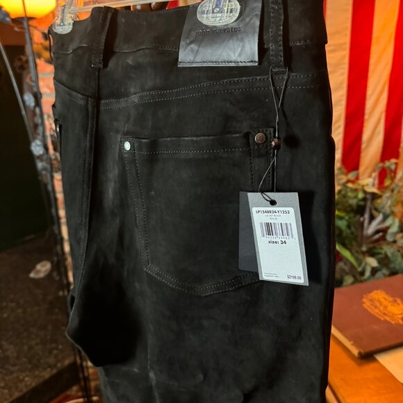 $2198 JOHN VARVATOS "Eton" Lamb Stretch Leather Pants (sz34) - Picture 13 of 14